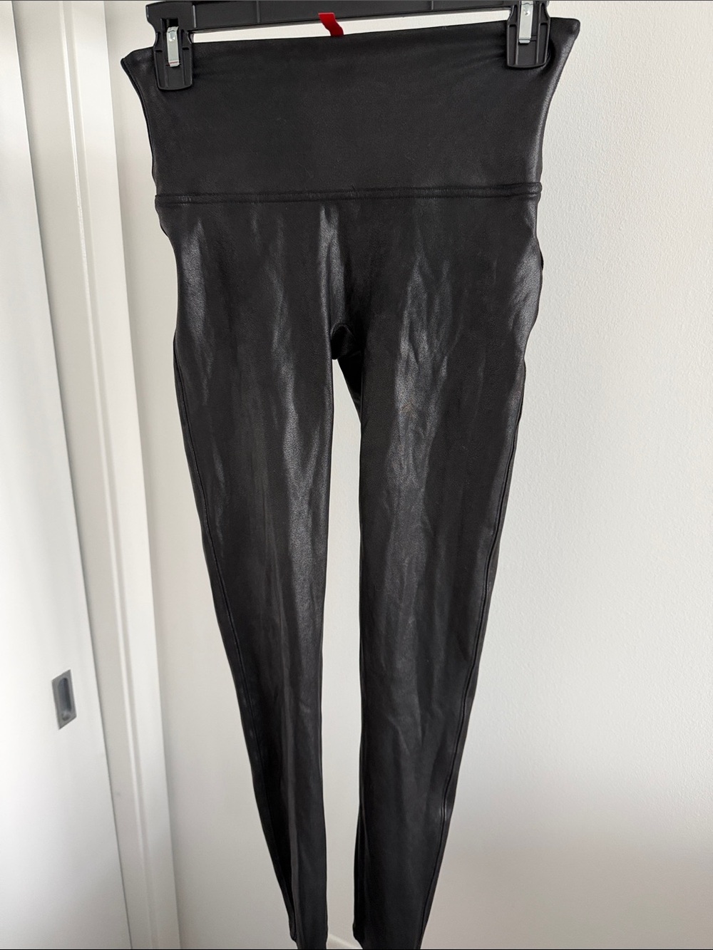 Spanx High-Waist Faux Leather Leggings - Black M